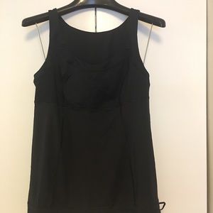 Lululemon size 12 black striped tank.